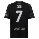 Günstige Fußballtrikots AC Mailand Yacine Adli 7 Fourth trikot 2023-24 Schwarze Kurzarm
